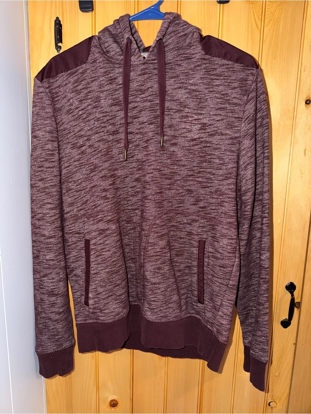 Calvin Klein Men's Maroon Hooded Pullover Sweater- Size Small